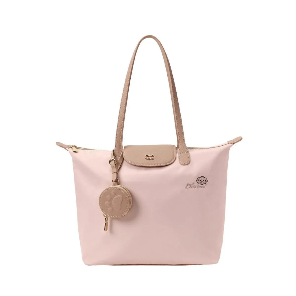 Oxford cloth large capacity shoulder bag in horizontal square shape with sandwich pocket organisation