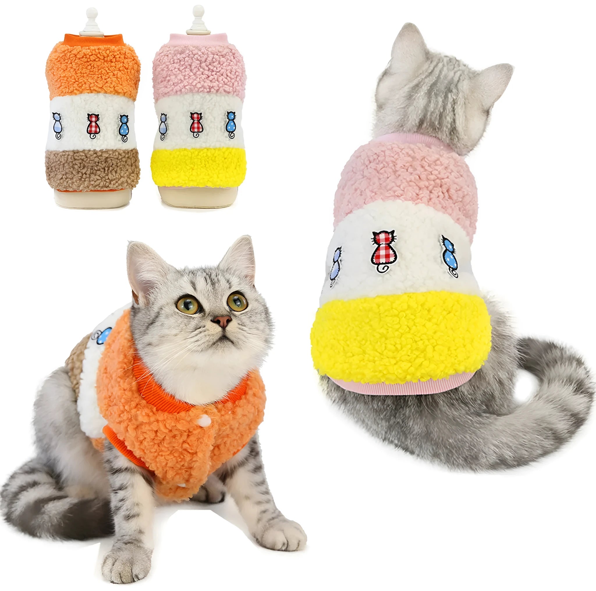 Stitching cotton vest pet clothing in orange for autumn and winter
