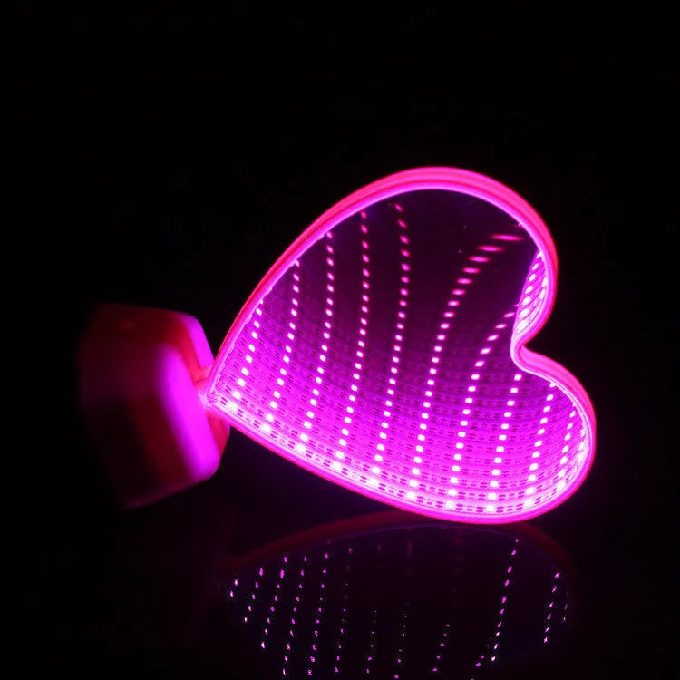 Double-sided LED love tunnel light with rose red illumination measuring 16x7x19cm