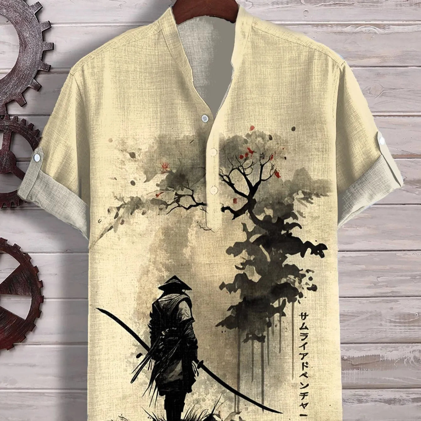 3D digital animal print on a short sleeve polyester shirt, shown in one of multiple available colours.