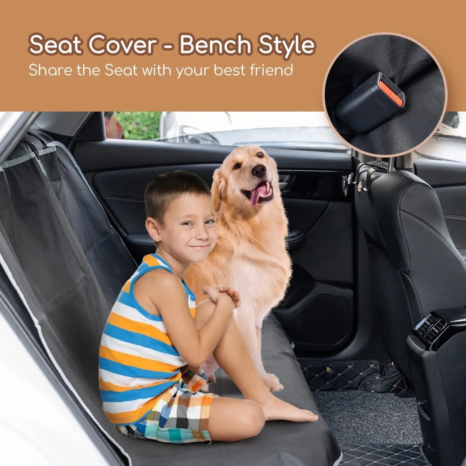 General model automotive pet pad 140x110cm black waterproof Oxford cloth dog car seat protector