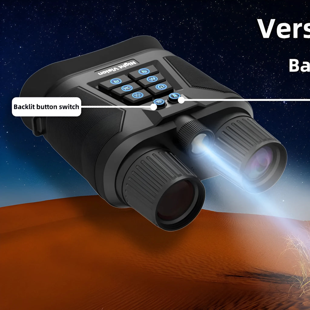 Infrared digital night vision binocular with 600m range, 3-inch display, and 850nm infrared spotlight