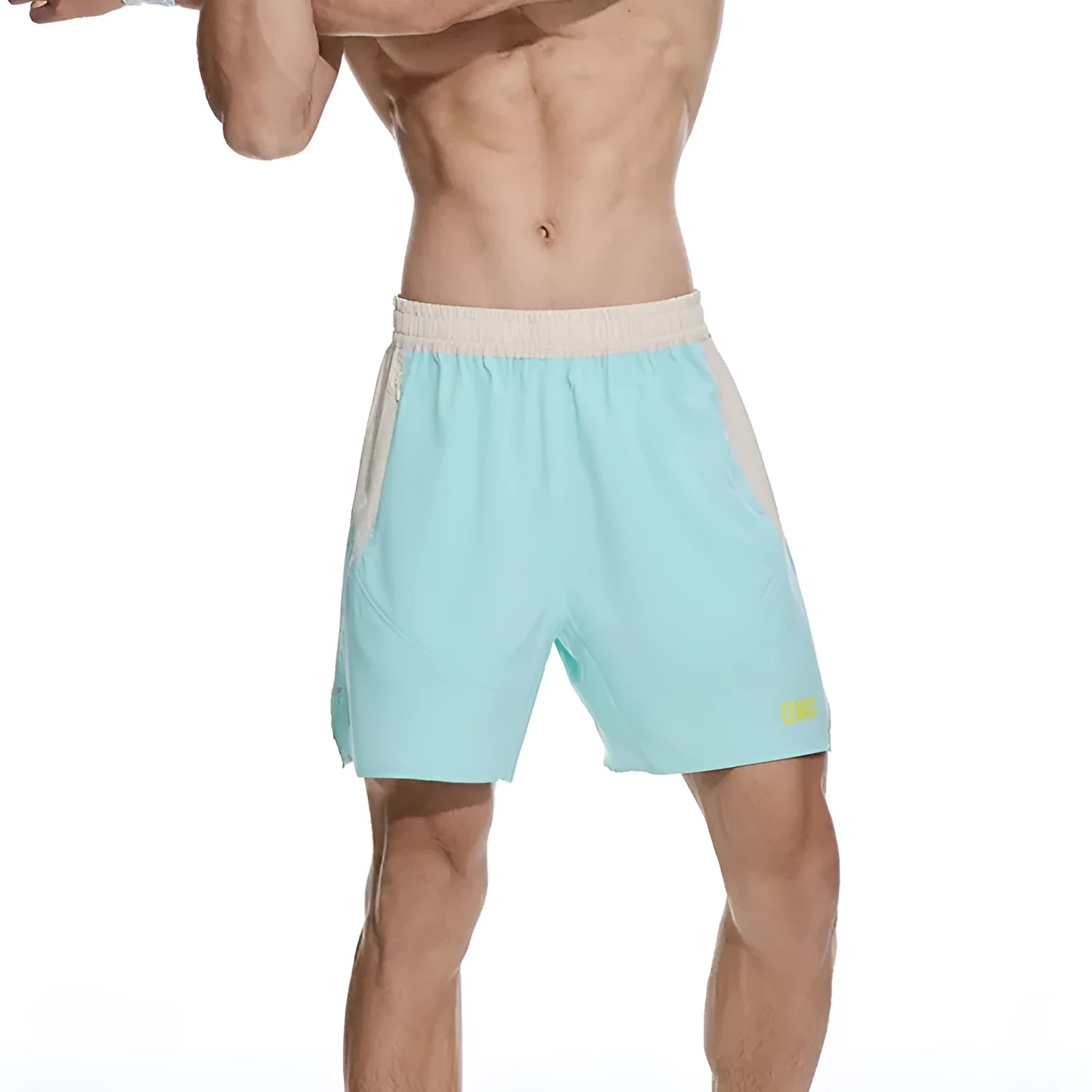 Men's loose-fitting hipp lifting shorts in dark rock ash colour with elastic lace-up waistband