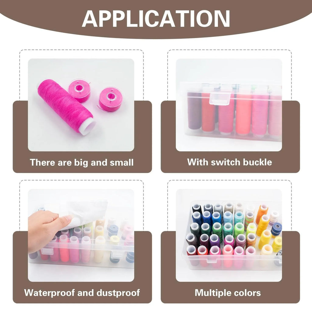 Blue 42-axis multifunctional PP plastic embroidery thread and sewing kit storage box.