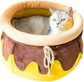Magic honey pot shaped cat sofa bed with removable cushion in pink or yellow for small pets