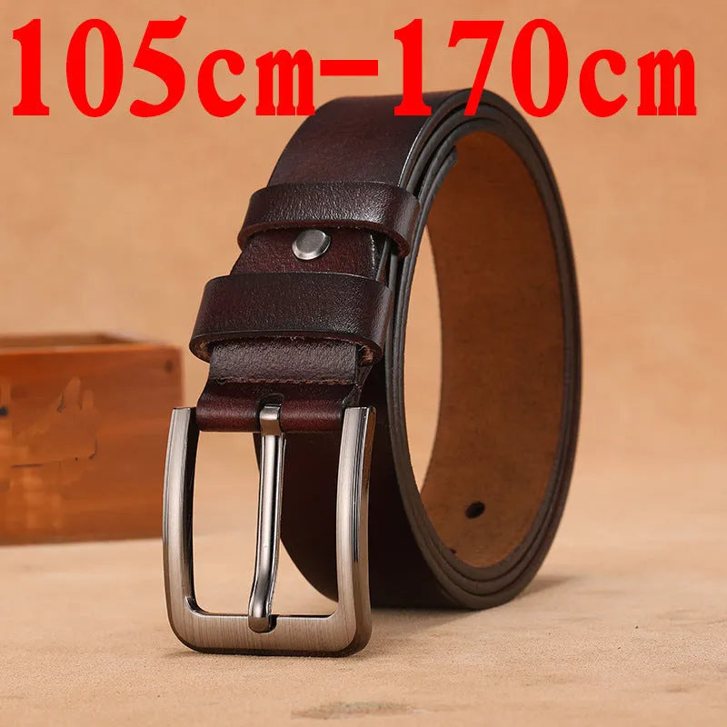 Square head pin buckle jeans strap belt in black or brown with alloy buckle and adjustable sizing