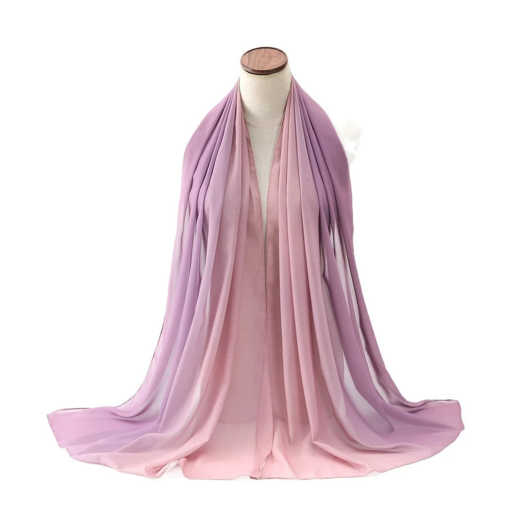 Lightweight chiffon ethnic printed summer scarf for women measuring 175cm long