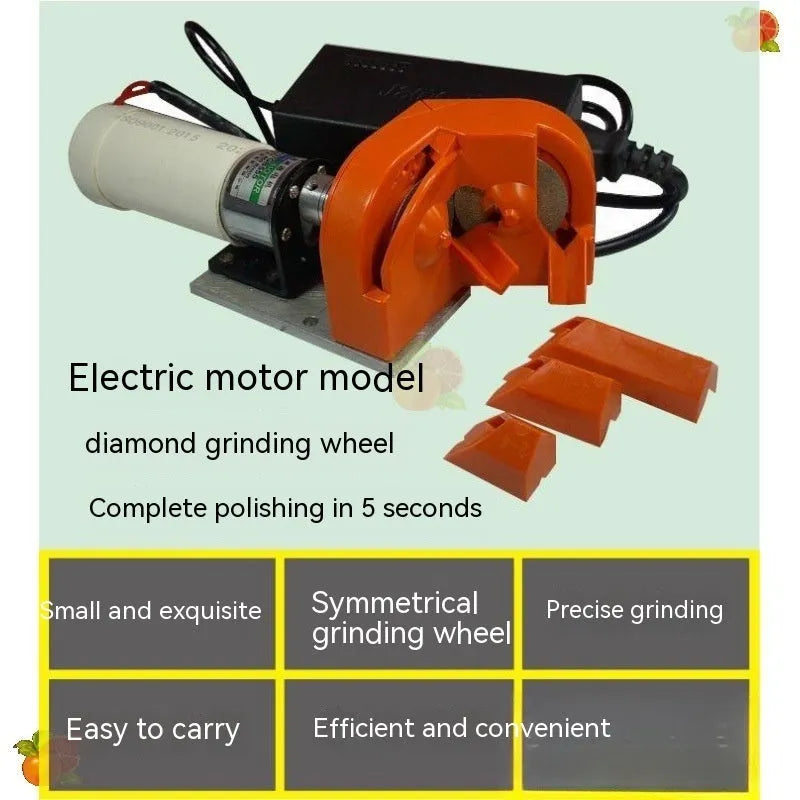 Portable grinding drill tool with orange and black sander sets and replacement wheels