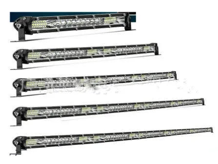 Ultra-thin aluminium alloy LED light strip for Model TY car roof or front bumper in three length options.