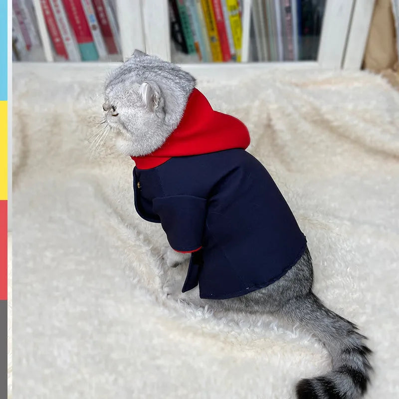 Tiger staff yuren coloured pet hoodie photo prop for cats and dogs on a mannequin