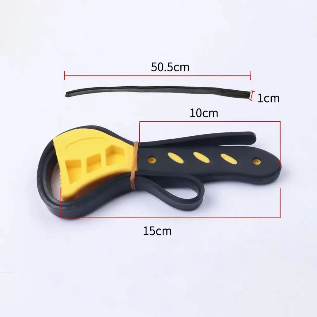 6-inch and 8-inch adjustable rubber strap wrench set for oil filters and plumbing