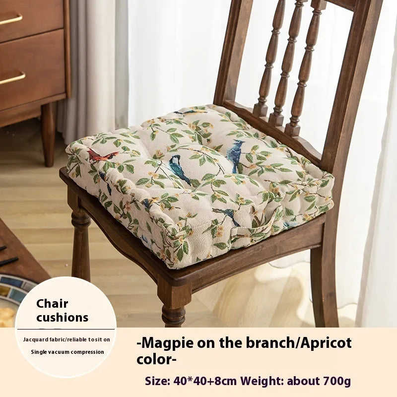 American floral pattern dining chair cushion 40x40x8cm thick with PP cotton filling