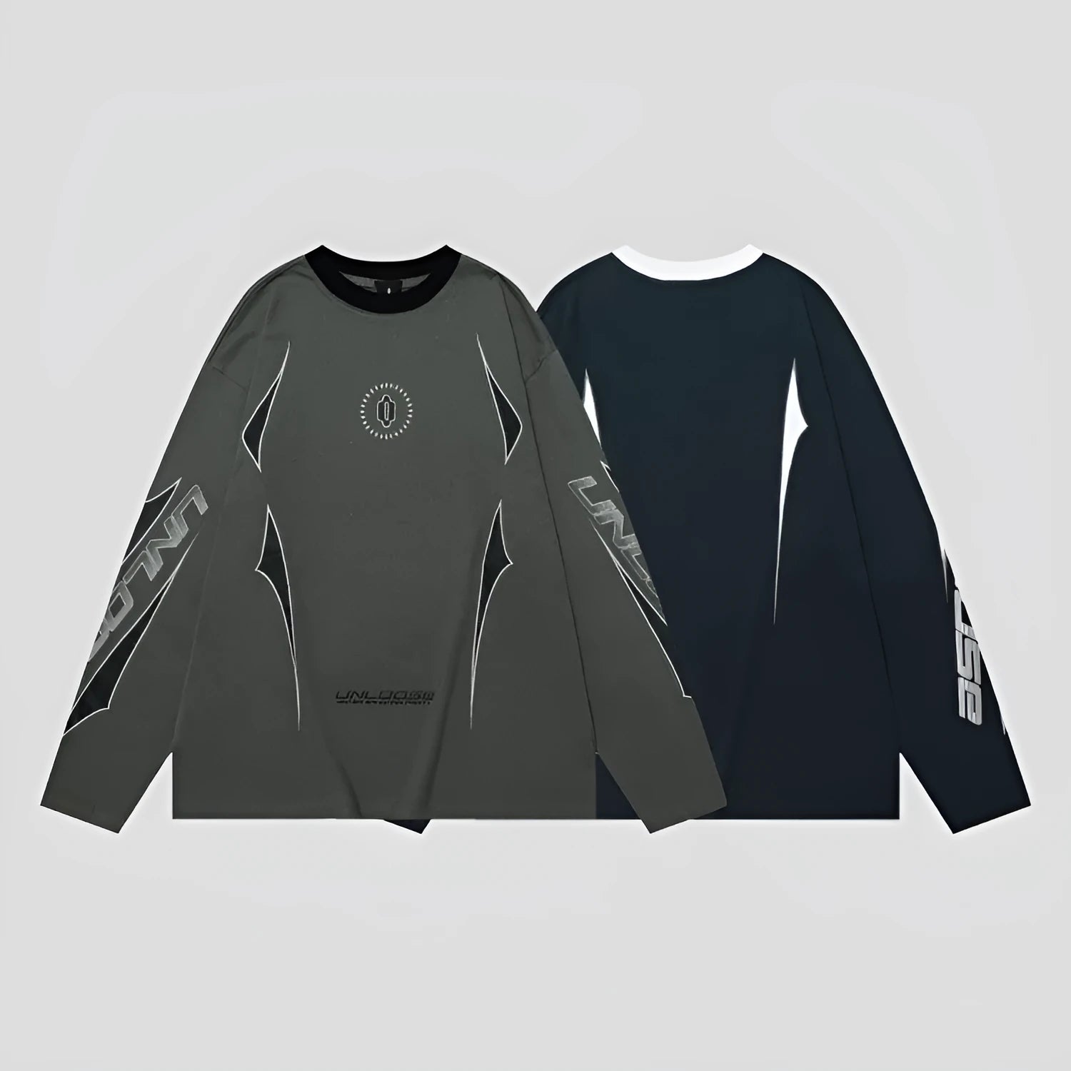 Men's grey khaki cotton drop shoulder sweatshirt with letter print and round neck