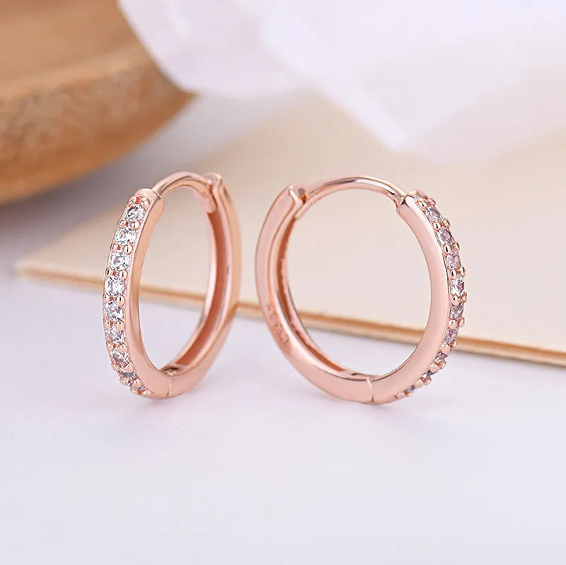 Gang Drill Zircon Stud Earrings silver needle green copper geometric starry sky design unisex Korean style