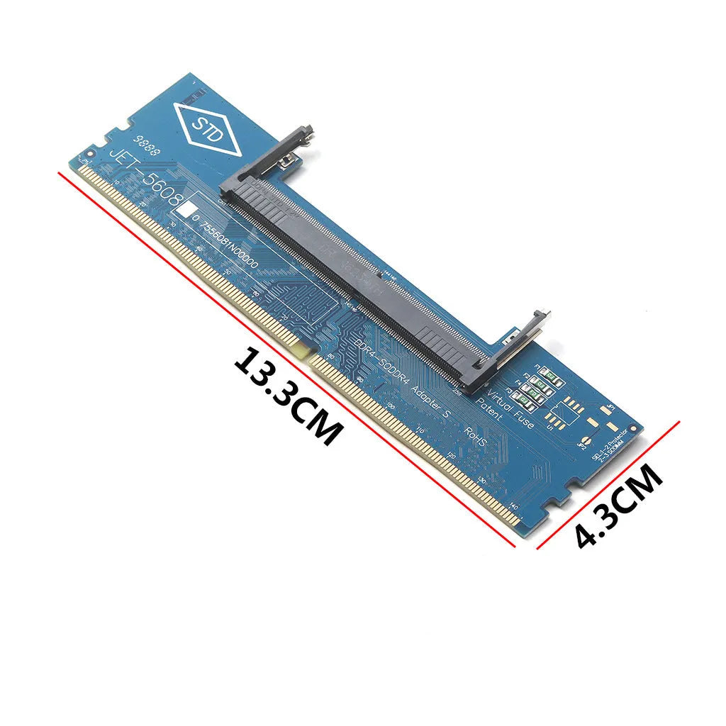 DDR4 laptop to desktop memory adapter card with anti-static bag and included memory stick