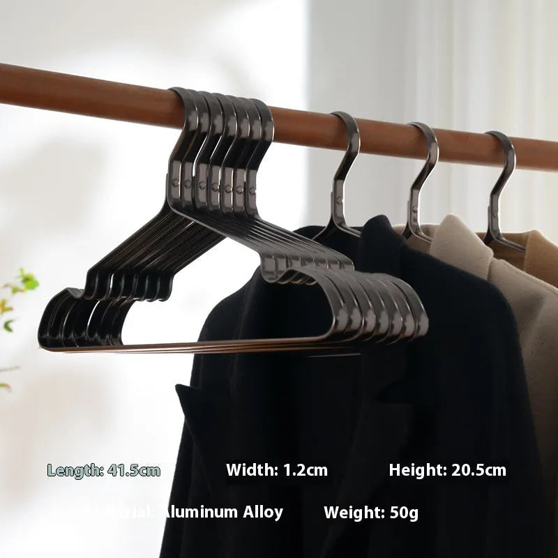 Elegant black modern minimalist clothes hanger with anti-slip coating.