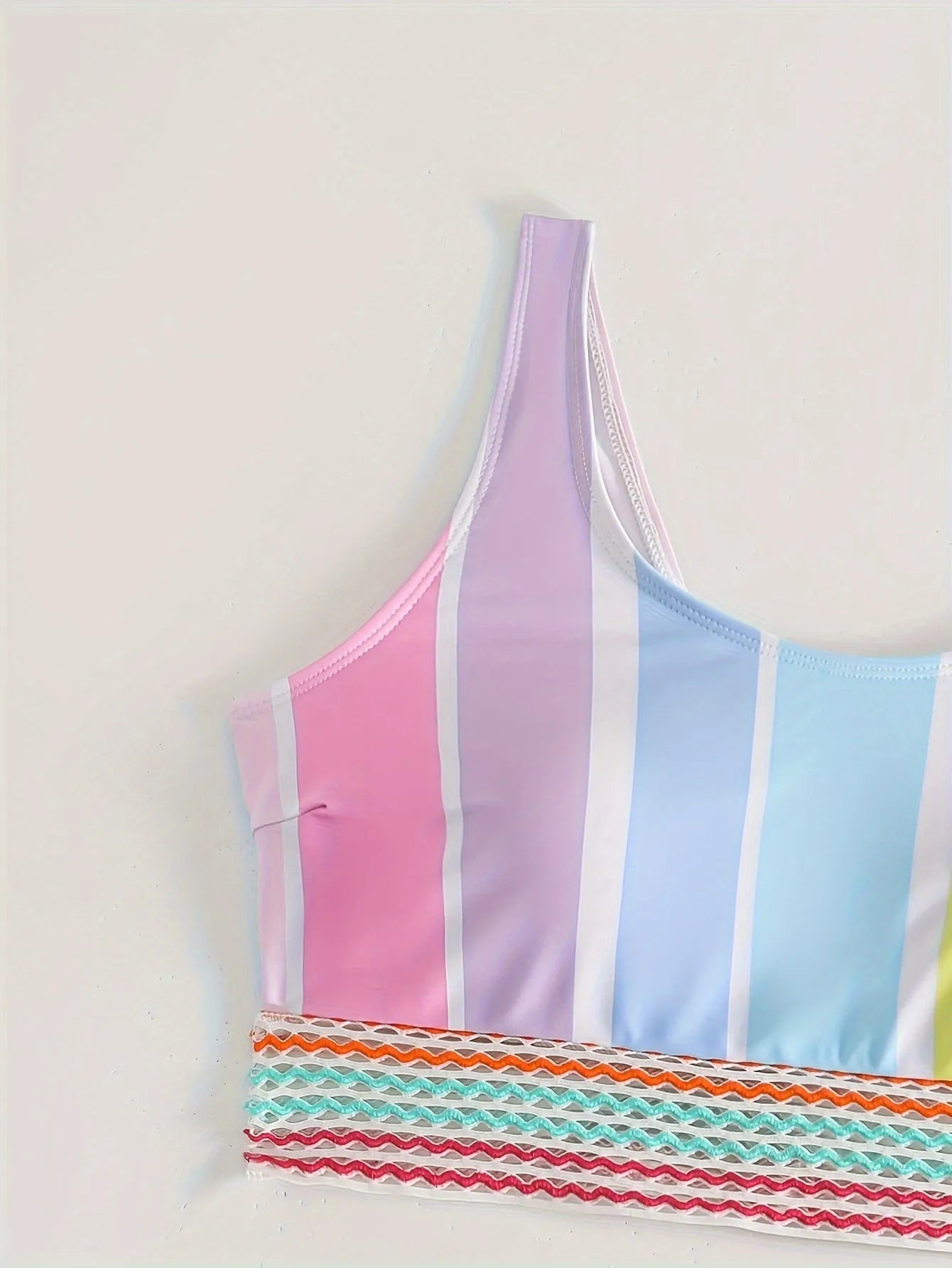 Women's striped two-piece bikini swimwear set for swimming sports activities