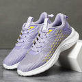 Women's lavender purple Flyknit running shoes with mesh lining and EVA sole