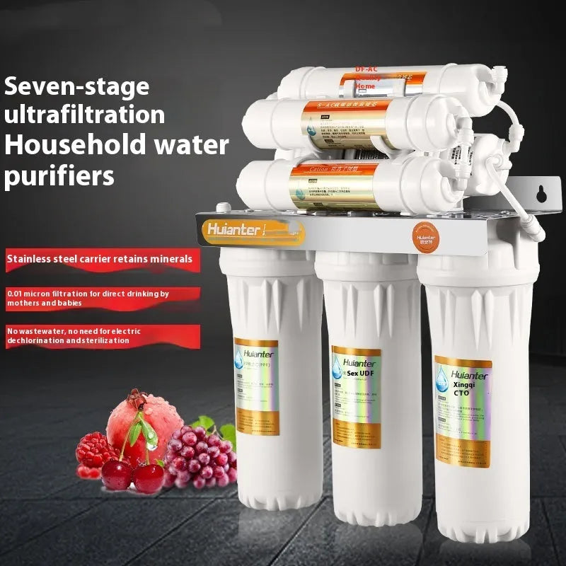 White plastic water purifier filter for direct drinking from tap water