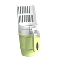 Grey foldable cat litter scoop with built-in waste bin and refill bags for cats and dogs.