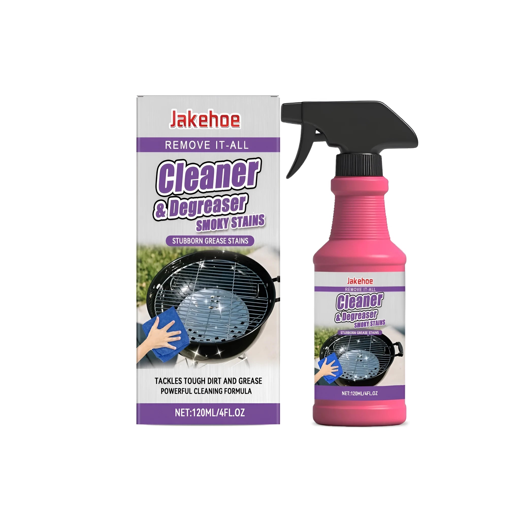 120ml spray bottle of barbecue grill cleaning agent for rack grease and char removal