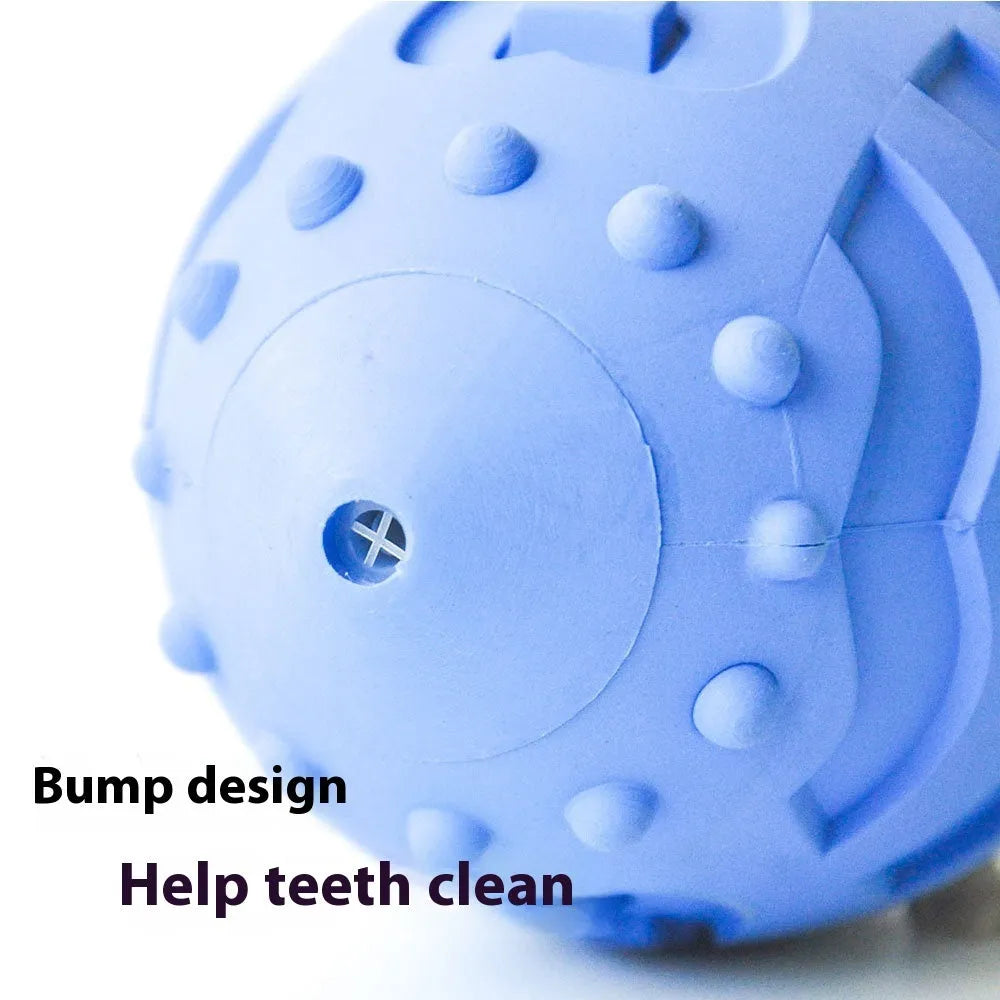 Light green thickened rubber rugby ball dog toy with textured biting surfaces