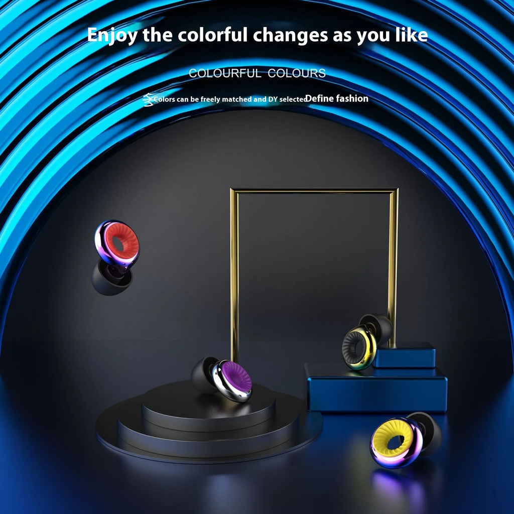Noise reduction sleep earplugs in gold, silver, transparent, purple, and rose gold colours with a storage box