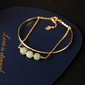Hetian jade lucky beads bracelet for women with gold inlay treatment
