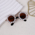 Pearl-rimmed round sunglasses for cats and dogs in five colour options with two size choices