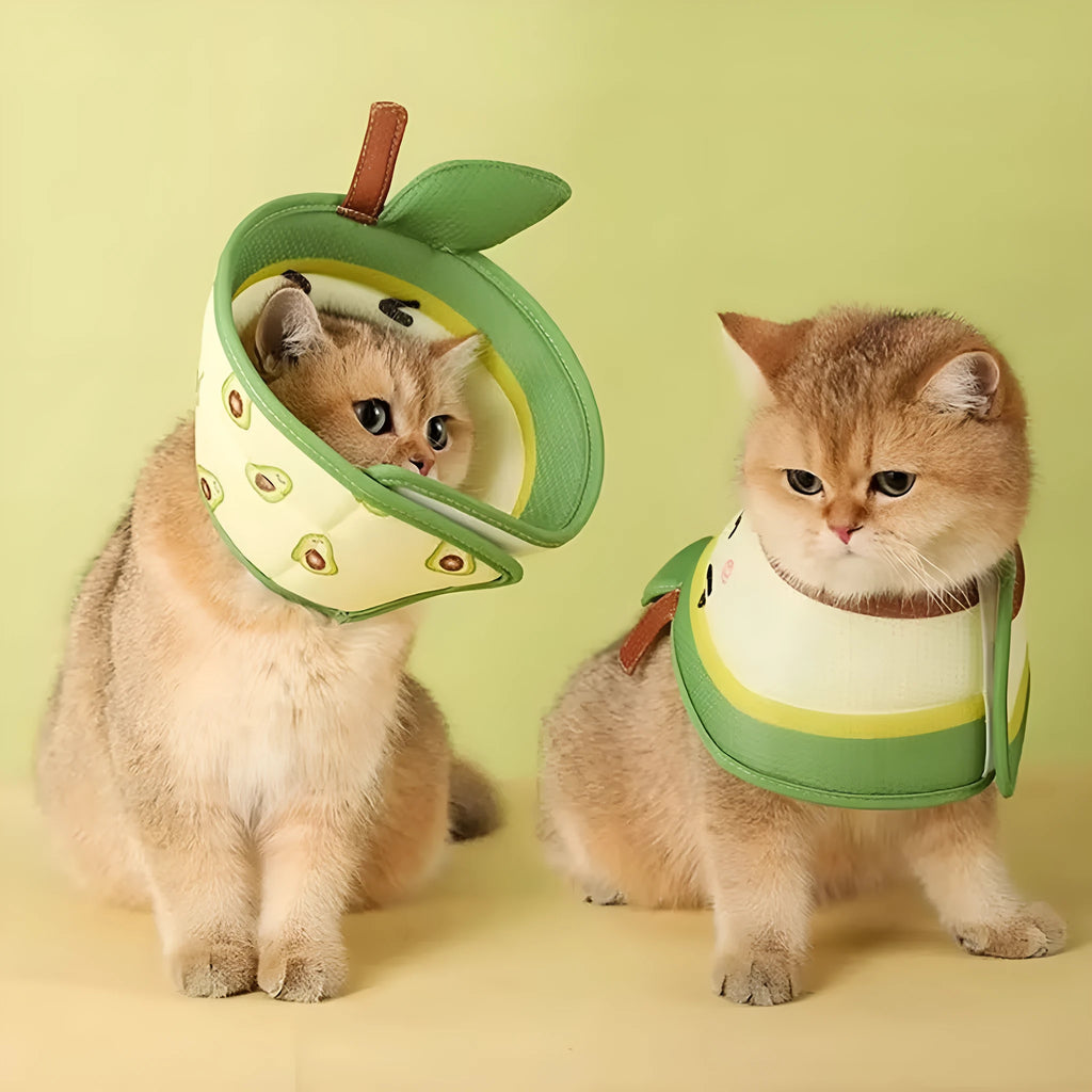 Soft EPE cat cone collar with adjustable strap and folding edges