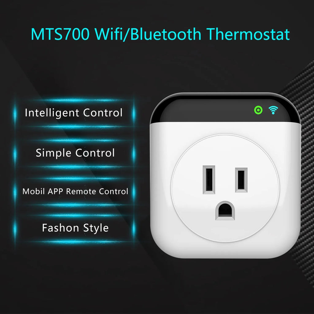 Tuya smart temperature control switch socket with WiFi, US three-hole outlet, and temperature sensor probe