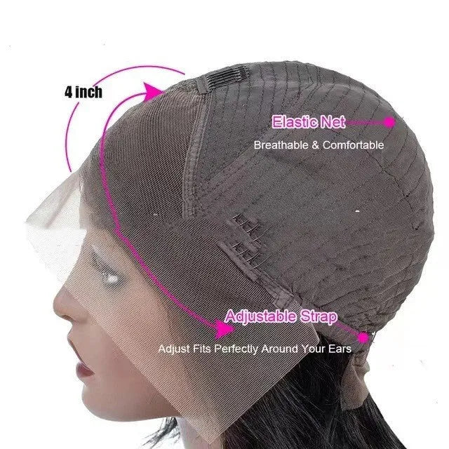 Women's 4x4 lace front human hair headgear in star fashion style available in ten lengths