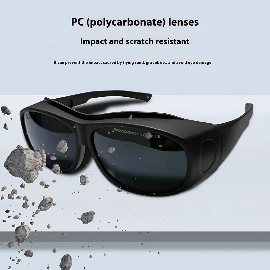 Photon skin rejuvenation and welding anti-glare goggles with PC construction for 200-2000nm optical radiation protection