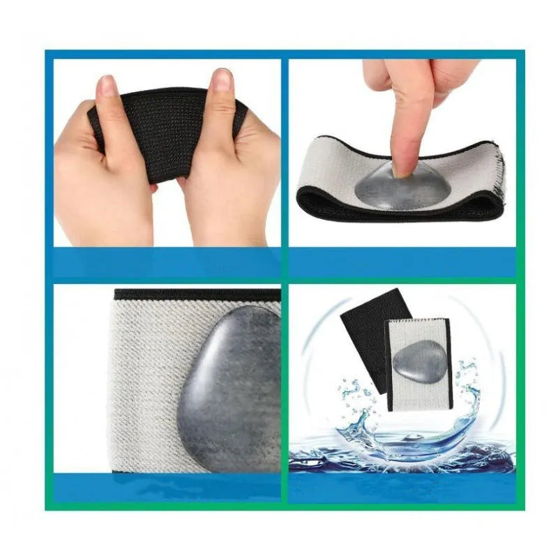 Unisex flat foot support bandage with elastic arch support and a silicone heart pad, shown in two style variations.