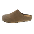 Korean-style square toe slippers in apricot colour with microfiber upper and slip-on design