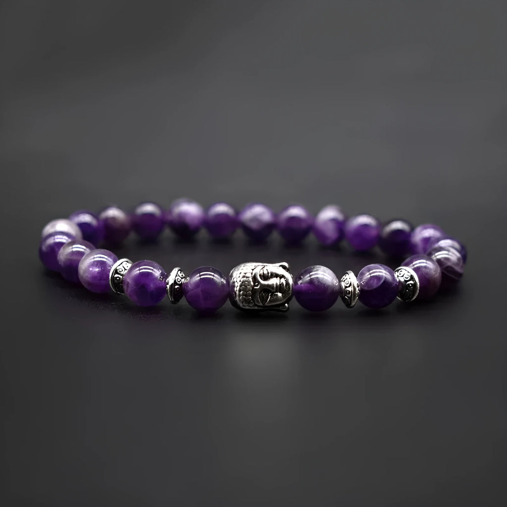Handcrafted tiger eye Buddha head bracelet with 19mm beads for men and women