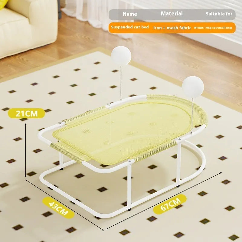 Large grey fabric cat kennel with bracket ventilation design for summer cooling