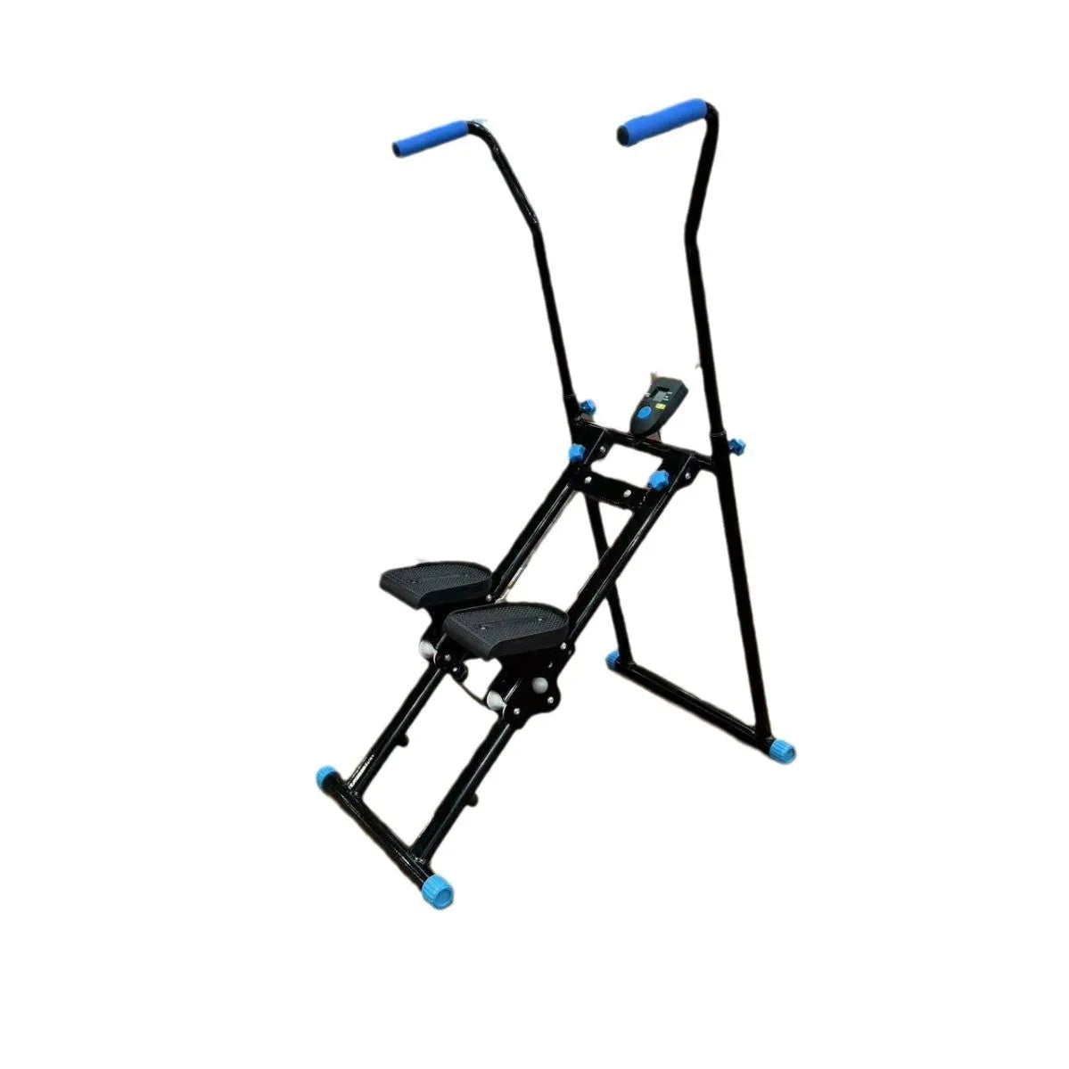 Starlight White foldable indoor climbing frame with integrated treadmill for home fitness