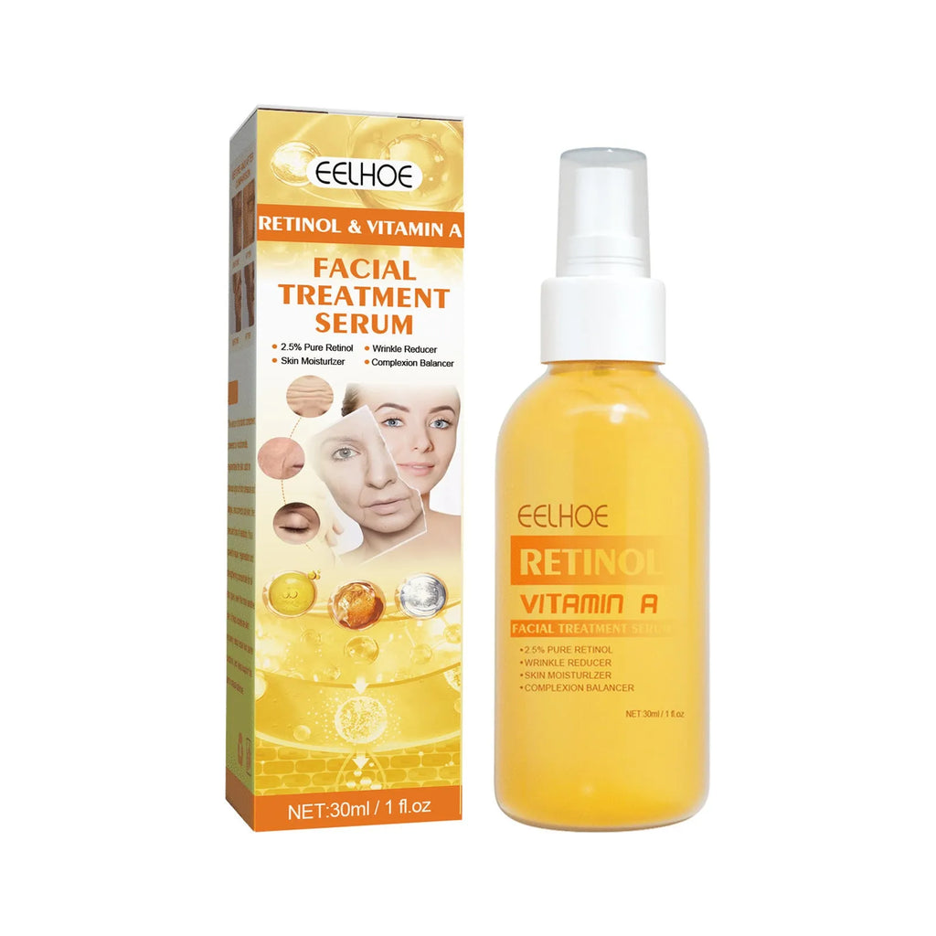 30ml Retinol Anti-Wrinkle Essence Spray in box for fine lines and skin elasticity