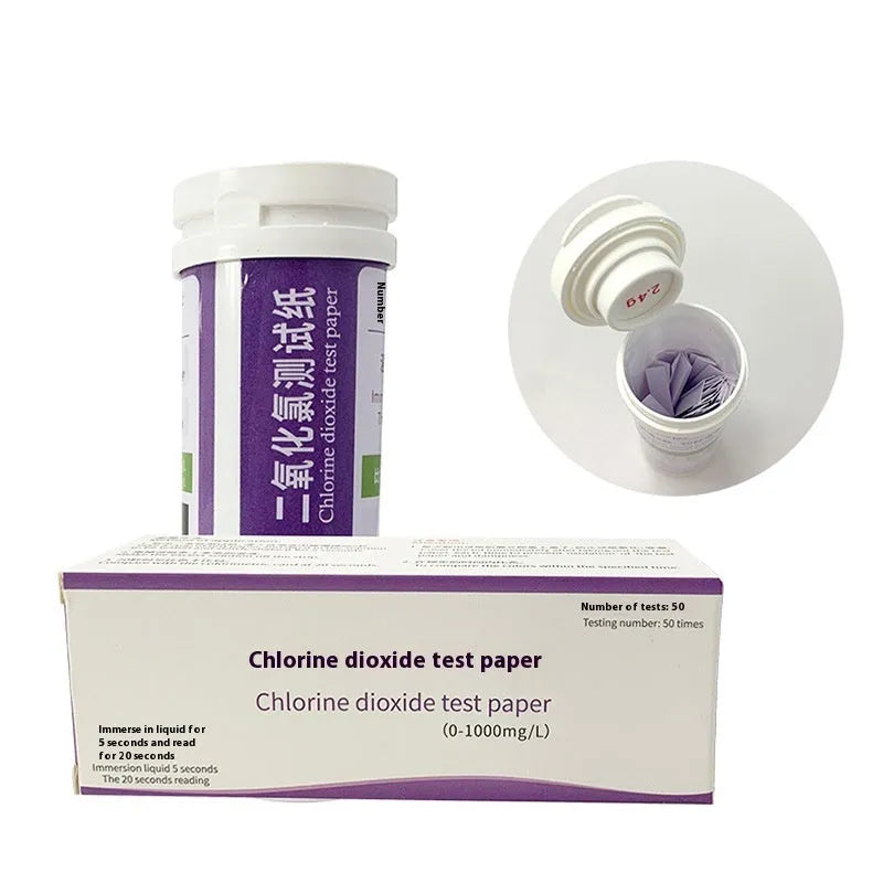 Chlorine dioxide test paper strips for waste water concentration detection with 0-1000mg/L range