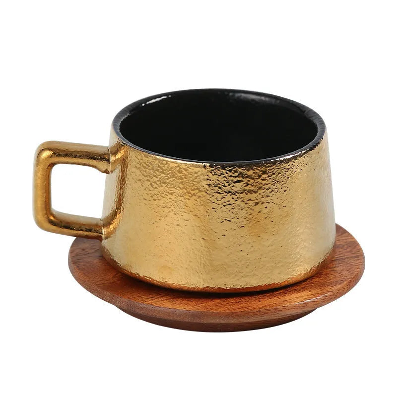 Office afternoon tea gift set showing coffee cup tumbler with gold-plated gift box packaging