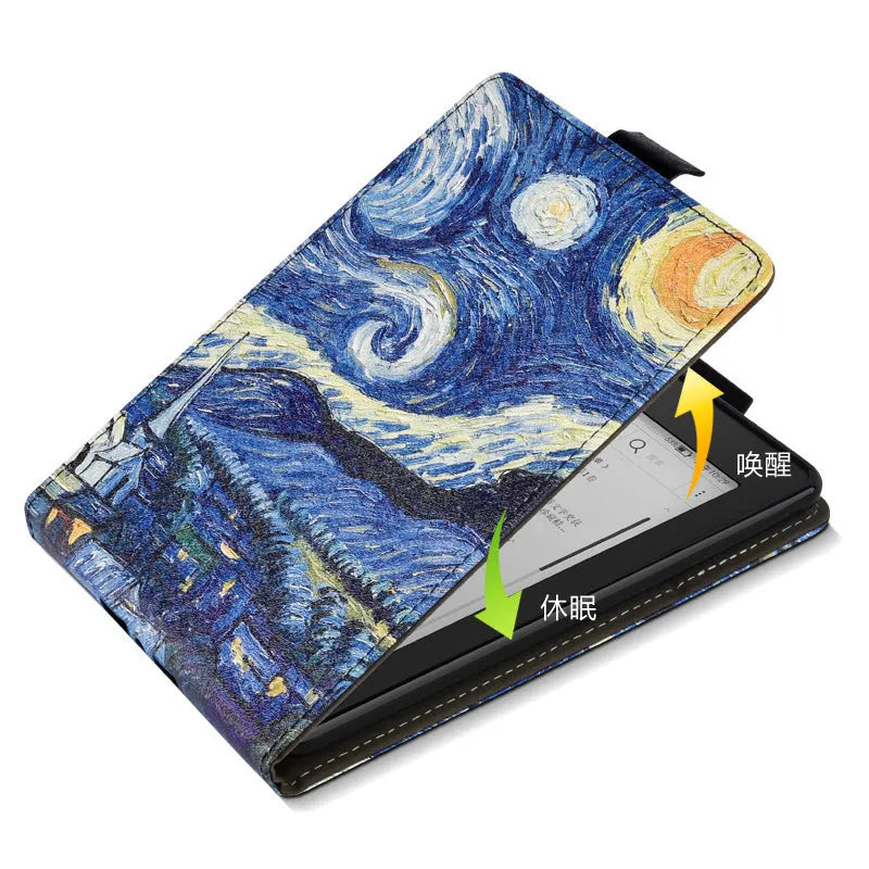 Kindle Paperwhite 6-inch protective case with bumper edges in an embossed leather-style design.