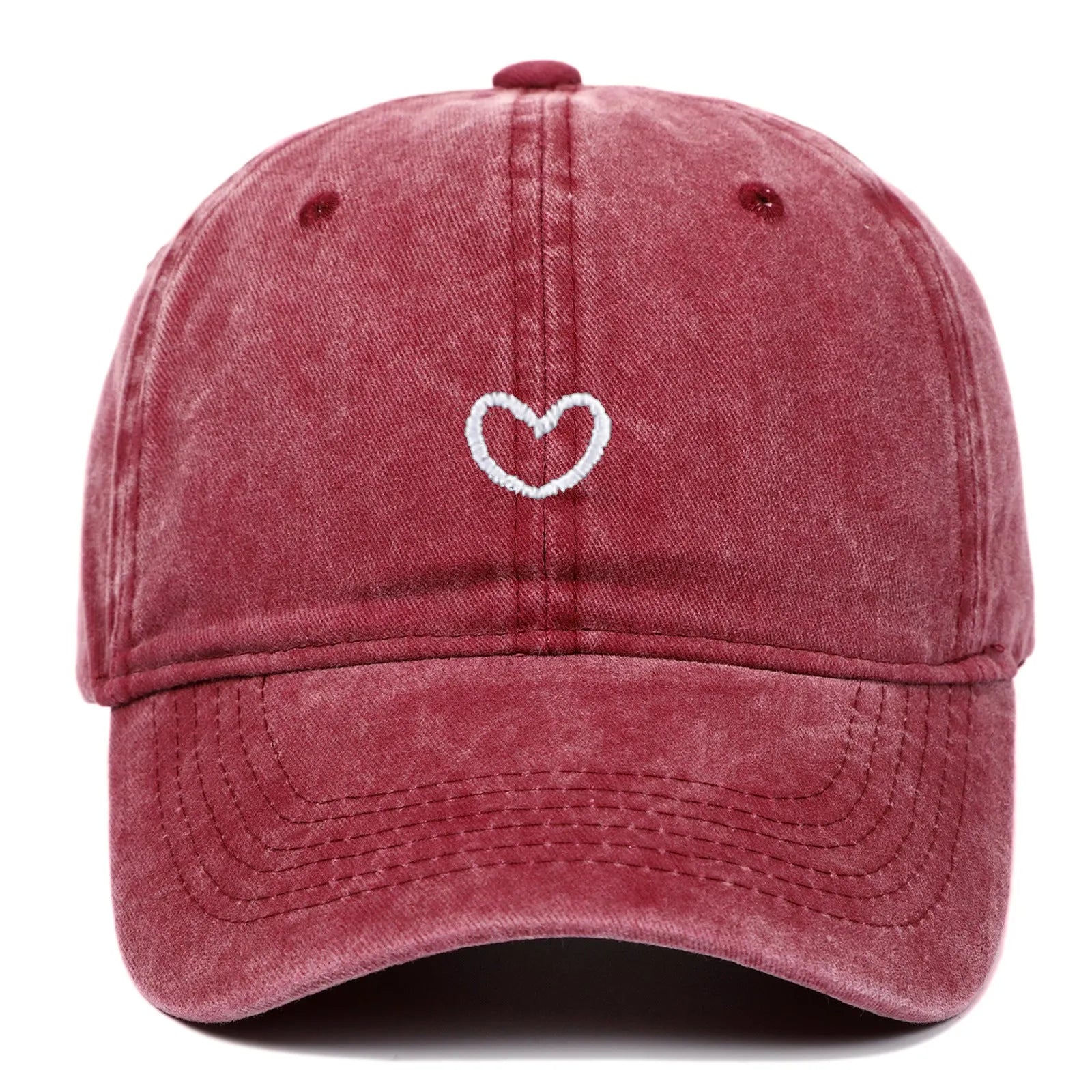 Retro embroidered cotton baseball cap with adjustable sizing in various colours