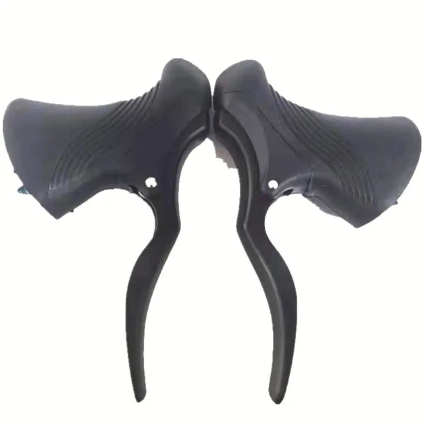 Aluminium alloy road bicycle brake handles in black and black/silver colours for 22.2mm and 23.8mm handlebars