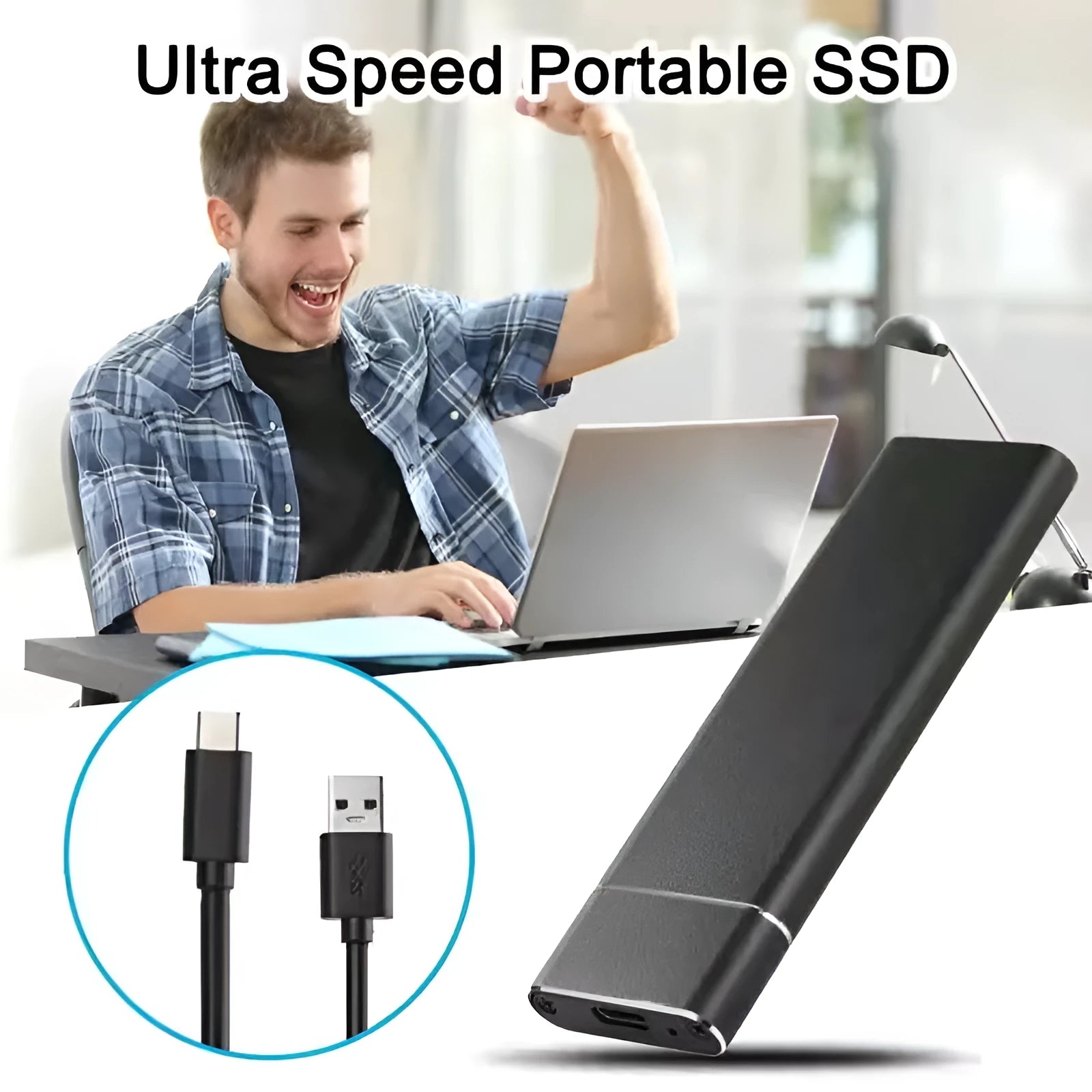 6TB USB 3.0 external mobile hard disk in silver metal casing with ultra-thin design
