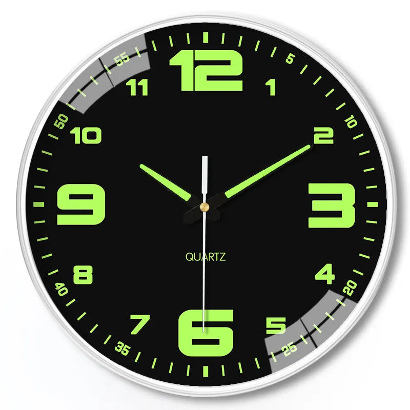 8 inch luminous wall clock with 20cm diameter modern plastic case