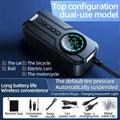 Wireless portable vehicle air pump with 6000mAh battery, conversion heads, and carry bag