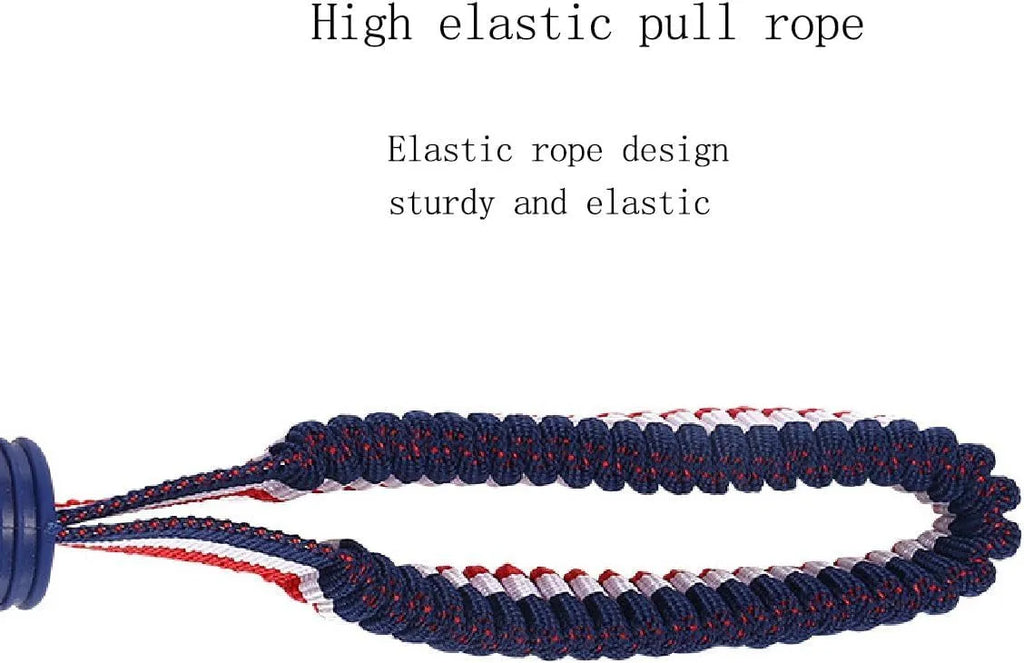 Blue natural rubber dog ball with rope toy showing textured surface, sized for medium and small dog breeds