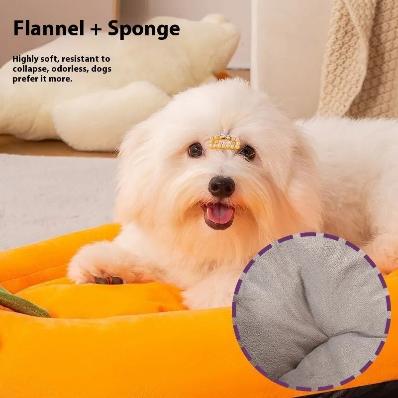 Universal removable washable dog mat in cloth fabric showing size options for small to large dogs