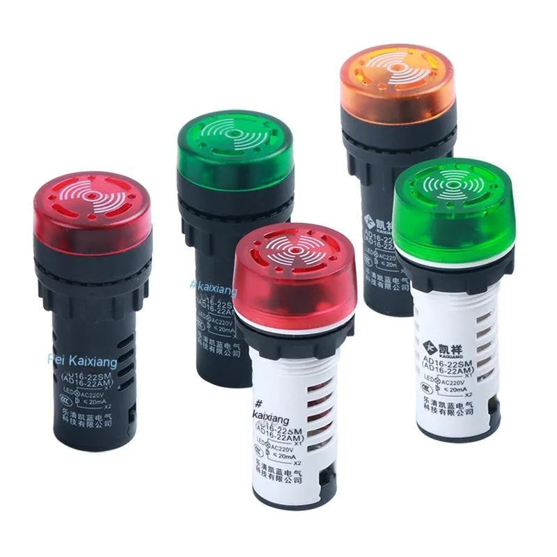 Red LED flashing sound and light buzzer with 22mm panel mounting for control panel alarm applications